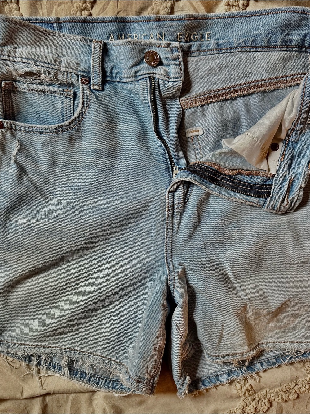 American Eagle Light Blue Mom Jean Shorts